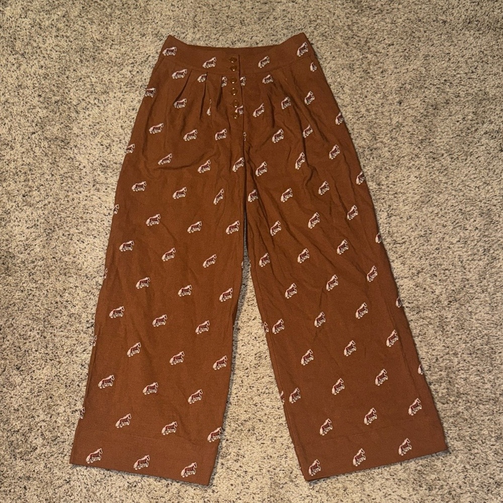 FARM Rio Brown Patterned Trousers - Picture 5 of 5